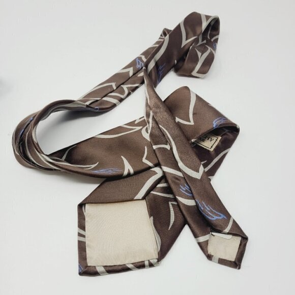 Givenchy Monsieur | Vintage Brown Printed Silk Tie (One Size) - Picture 15 of 16